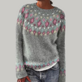 Hazel | Women's Floral Fair Isle Knit Sweater