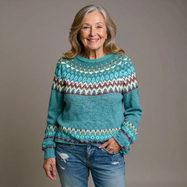 HEATHER - ICELANDIC FAIR ISLE KNIT SWEATER 2