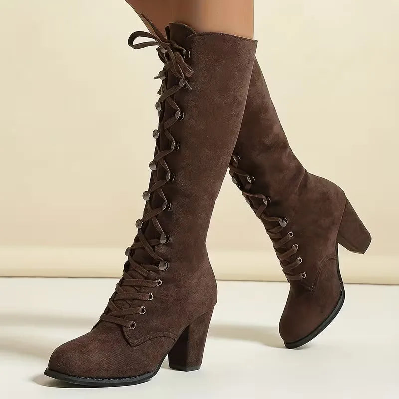 HELOISE | WOMEN'S SUEDE LACE UP RIDING BOOTS 1