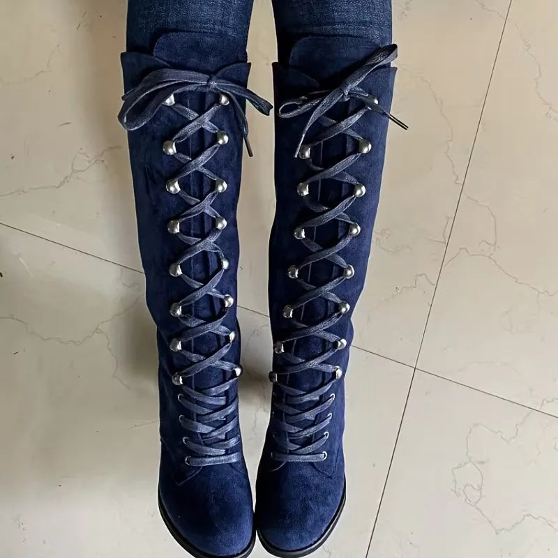 HELOISE | WOMEN'S SUEDE LACE UP RIDING BOOTS 10