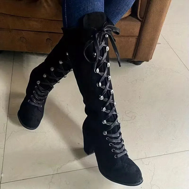 HELOISE | WOMEN'S SUEDE LACE UP RIDING BOOTS 4