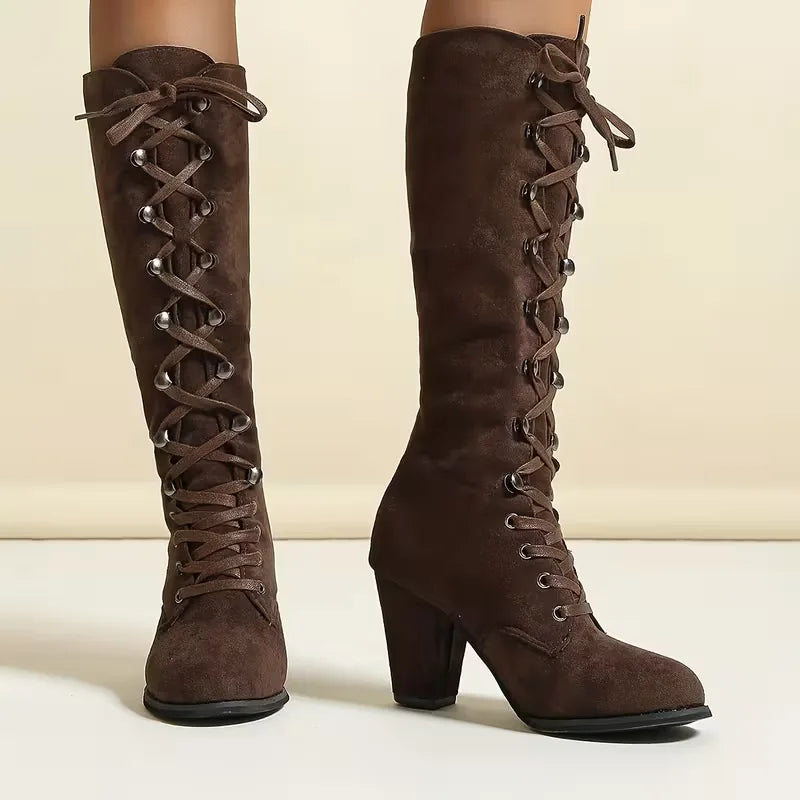 HELOISE | WOMEN'S SUEDE LACE UP RIDING BOOTS 8