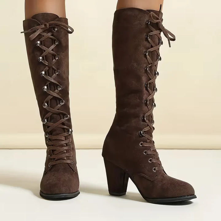HELOISE | WOMEN'S SUEDE LACE UP RIDING BOOTS 8