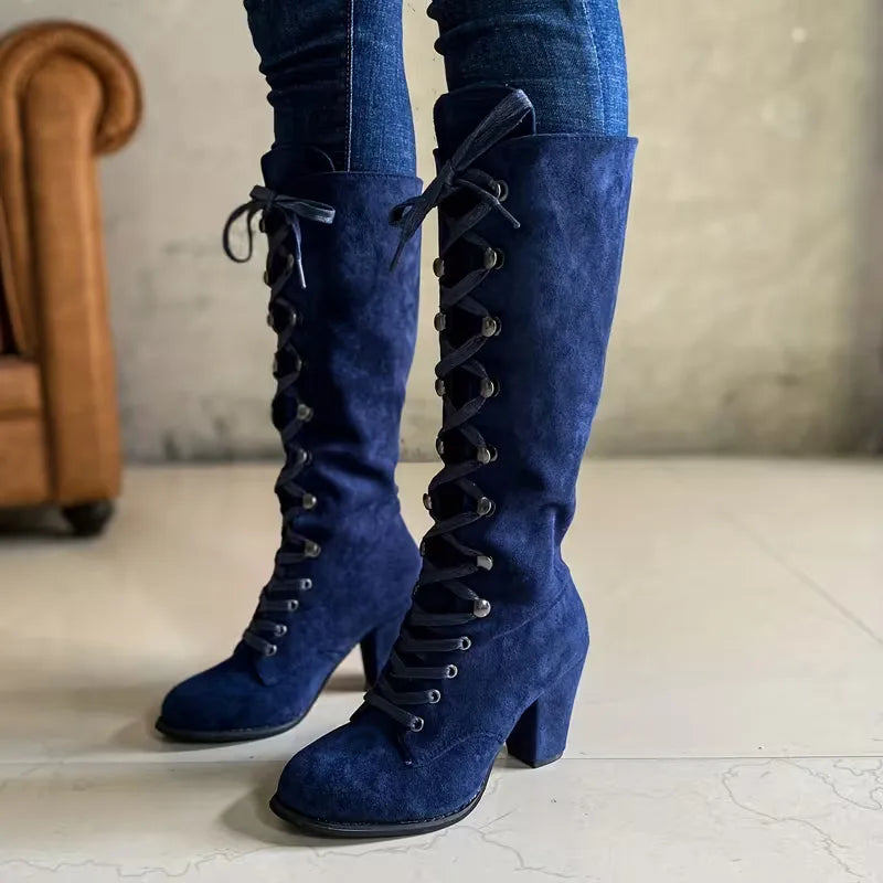 HELOISE | WOMEN'S SUEDE LACE UP RIDING BOOTS 9