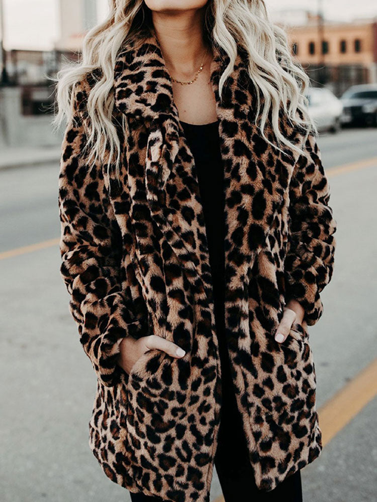 HENRIETTE | WOMEN'S LEOPARD PRINT COAT FAUX FUR LONG 4