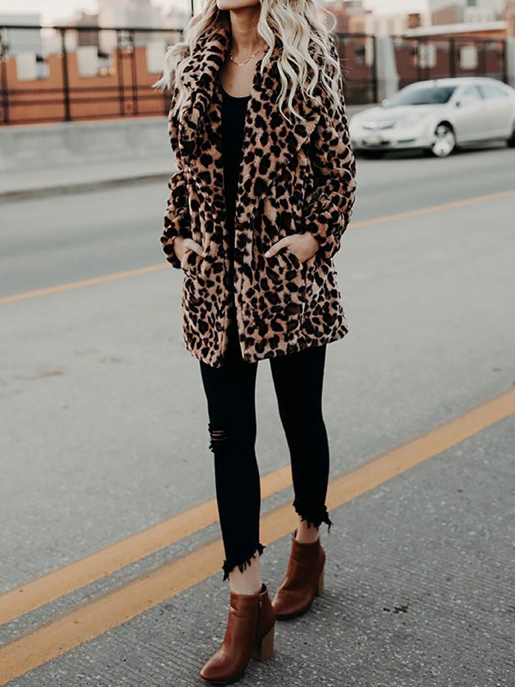 HENRIETTE | WOMEN'S LEOPARD PRINT COAT FAUX FUR LONG 7