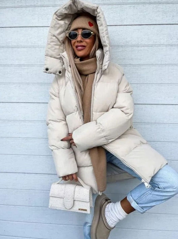 Women's Hooded Puffer Jacket – Detail View