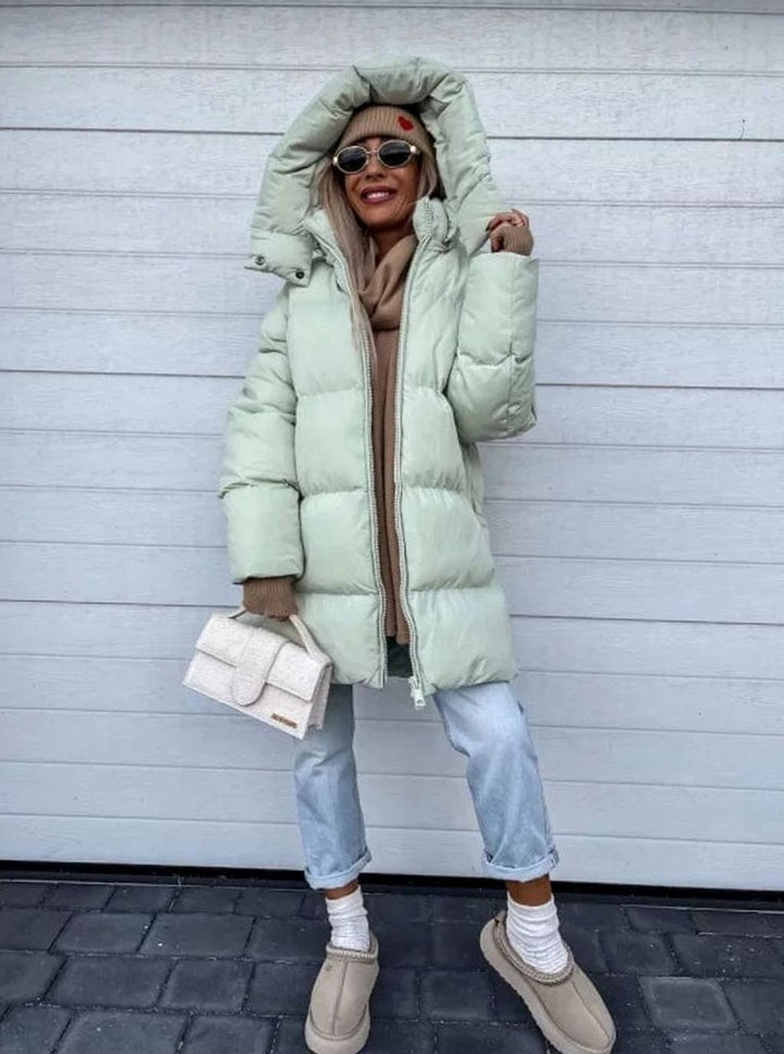 Women's Hooded Puffer Jacket – Detail View