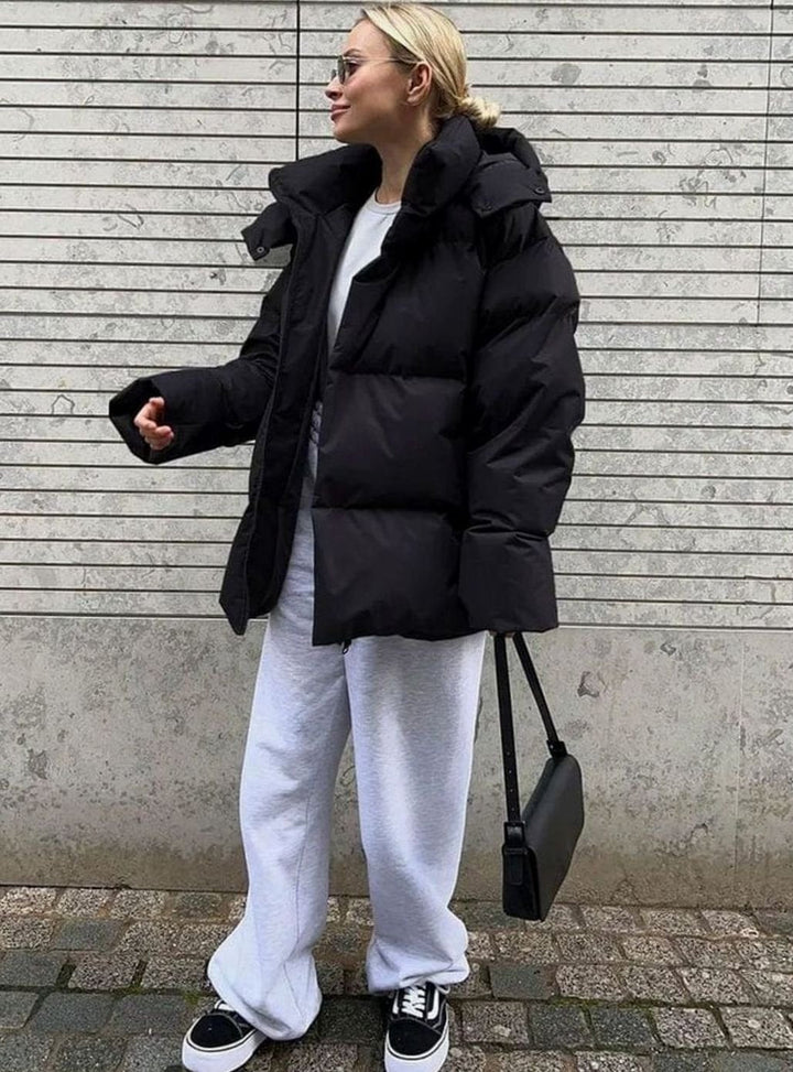 Women's Hooded Puffer Jacket – Detail View