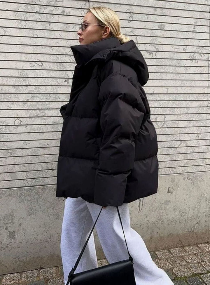Women's Hooded Puffer Jacket – Detail View