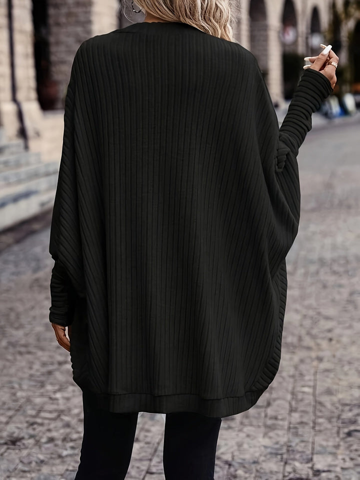 HERMELINE | WOMEN'S OVERSIZED OPEN FRONT LONG CARDIGAN SWEATER 10