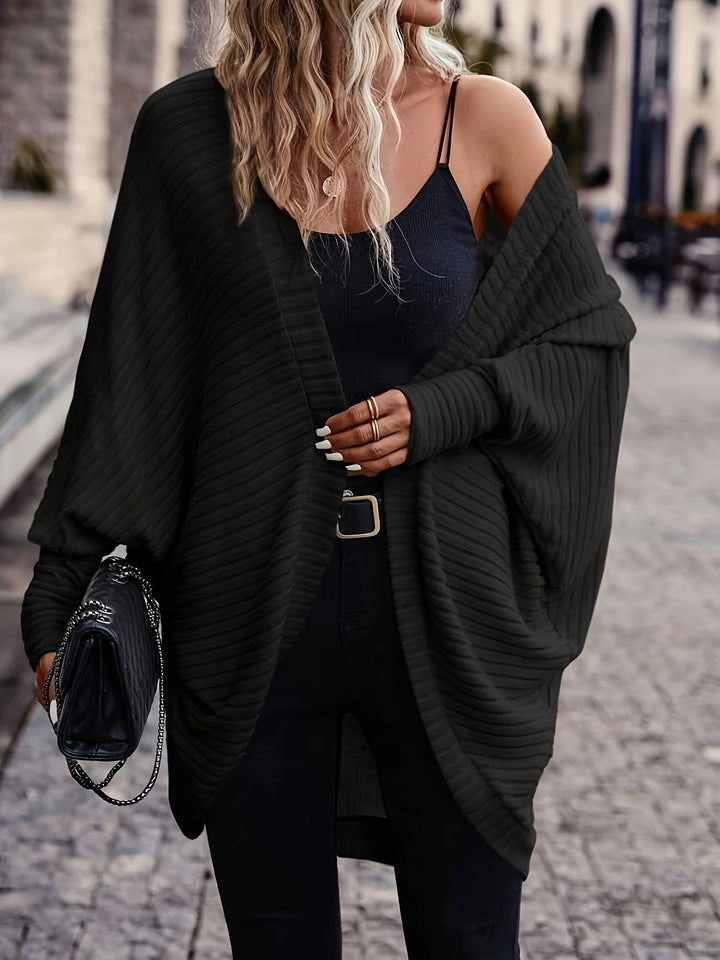 HERMELINE | WOMEN'S OVERSIZED OPEN FRONT LONG CARDIGAN SWEATER 11