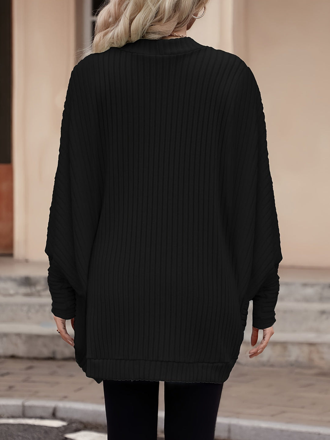 HERMELINE | WOMEN'S OVERSIZED OPEN FRONT LONG CARDIGAN SWEATER 12