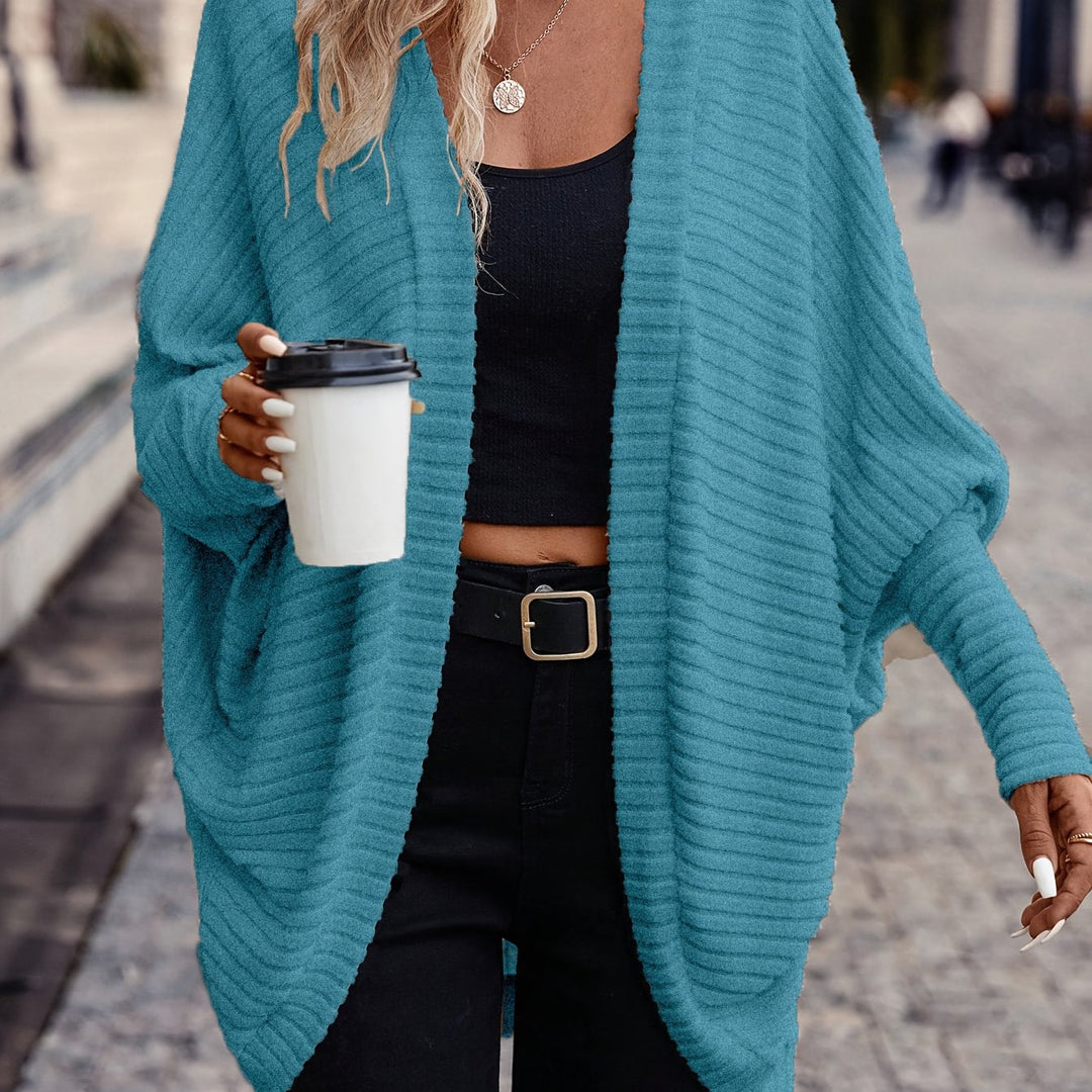 HERMELINE | WOMEN'S OVERSIZED OPEN FRONT LONG CARDIGAN SWEATER 2