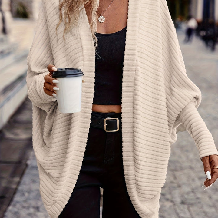HERMELINE | WOMEN'S OVERSIZED OPEN FRONT LONG CARDIGAN SWEATER