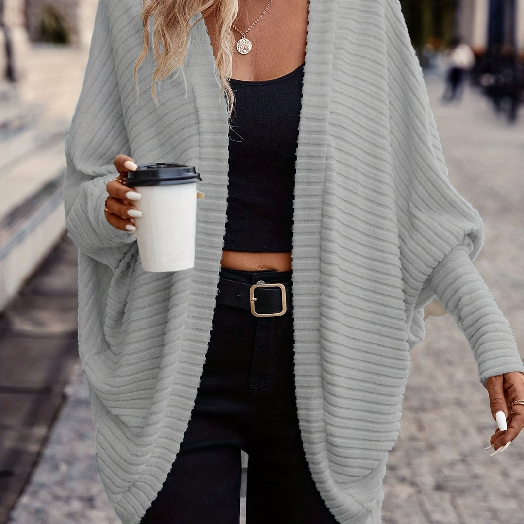 HERMELINE | WOMEN'S OVERSIZED OPEN FRONT LONG CARDIGAN SWEATER