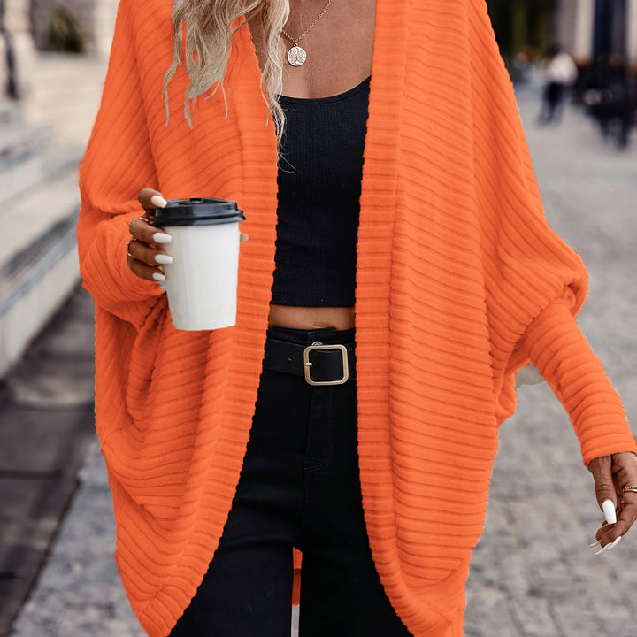 HERMELINE | WOMEN'S OVERSIZED OPEN FRONT LONG CARDIGAN SWEATER