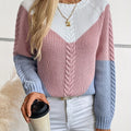 Hildegarde | Women's Two-Tone Cable Knit Sweater