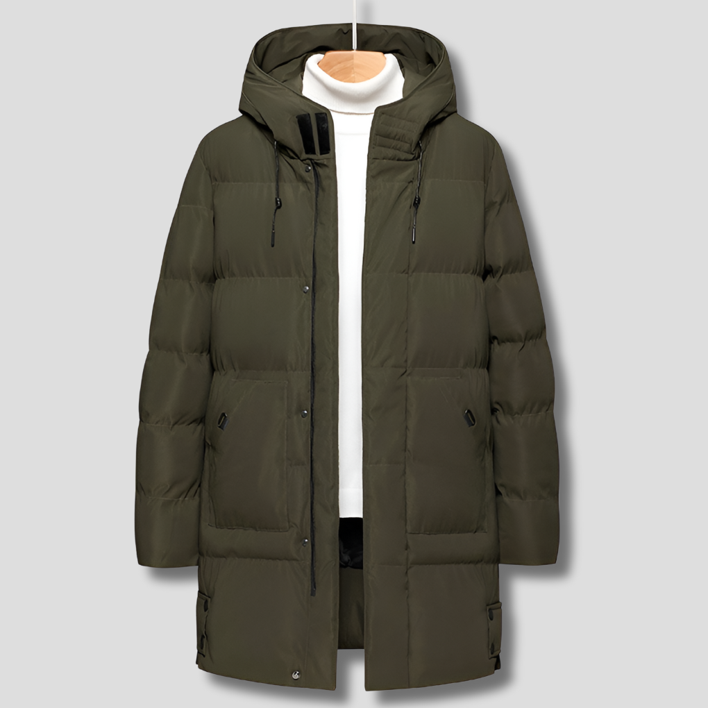HOLLIS | MEN'S LONG HOODED DOWN PUFFER COAT 4