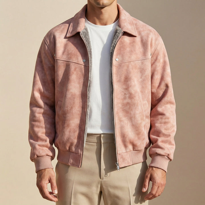 Men's Suede Shirt Jacket – Pink