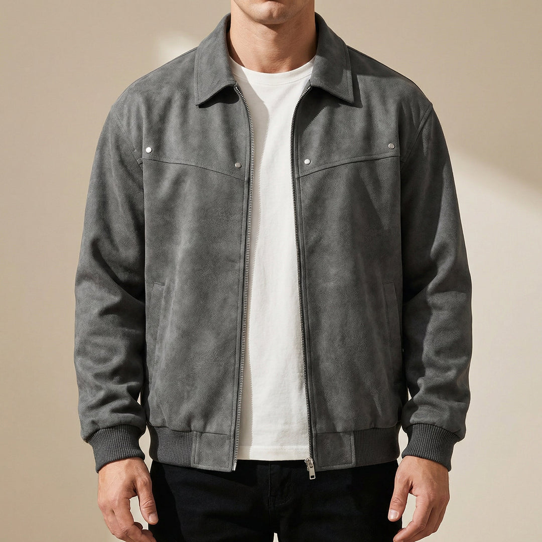 Men's Suede Shirt Jacket – Gray