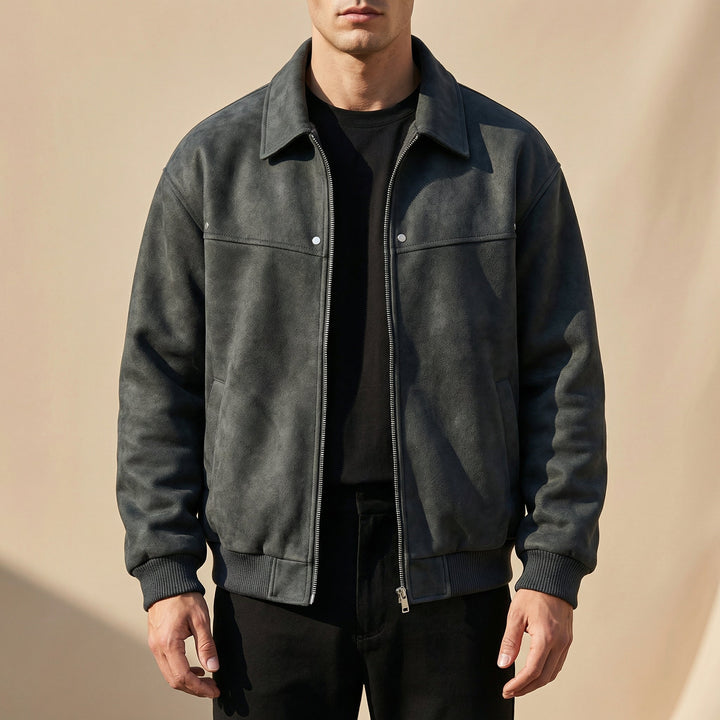 Men's Suede Shirt Jacket – Detail View