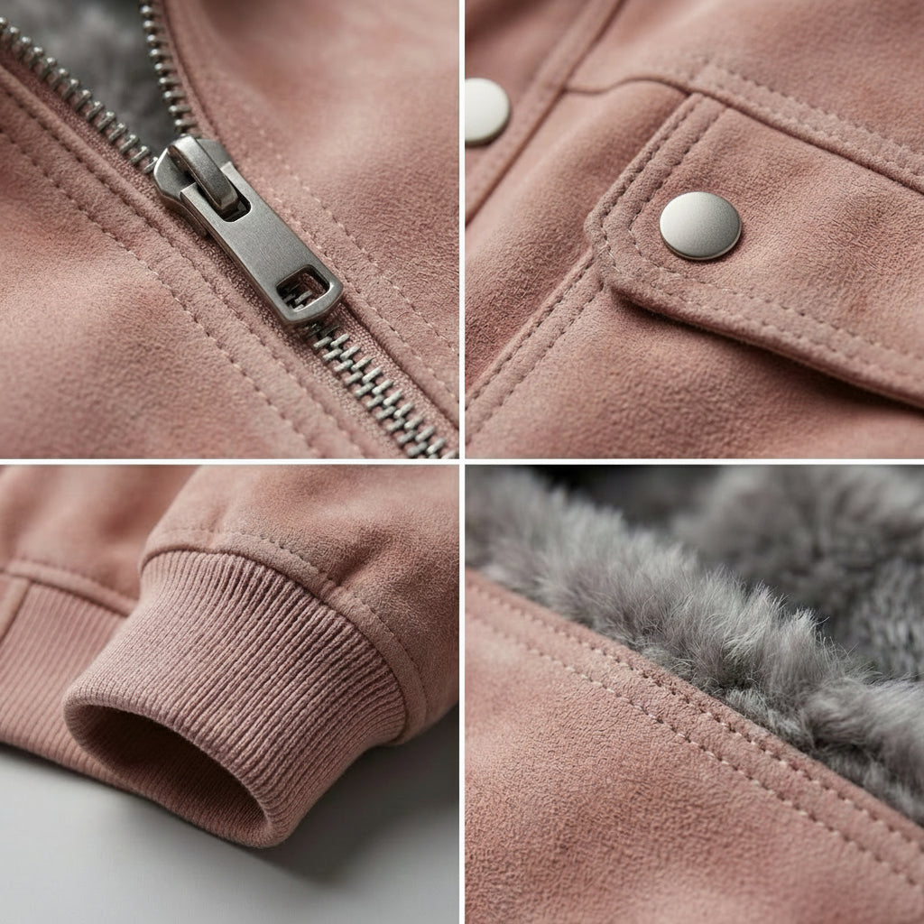 Men's Suede Shirt Jacket – Detail View