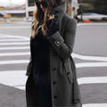 Honorine | Women's High Collar Long Trench Coat