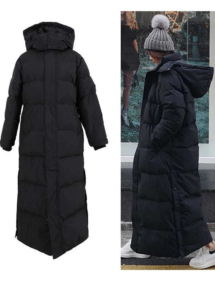 HORTENSIA | WOMEN'S LONG DOWN COAT HOODED PUFFER QUILTED 3