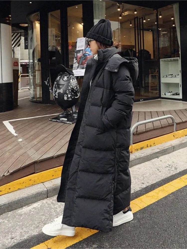 HORTENSIA | WOMEN'S LONG DOWN COAT HOODED PUFFER QUILTED 5
