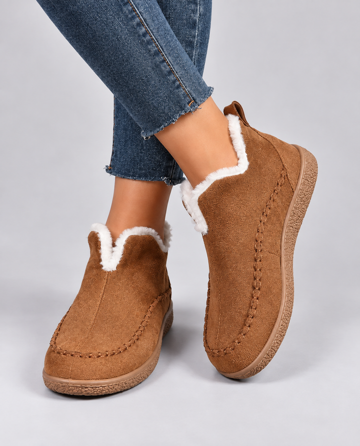 HUGUETTE | WOMEN'S FUR LINED SLIP ON MOCCASIN BOOTS 2