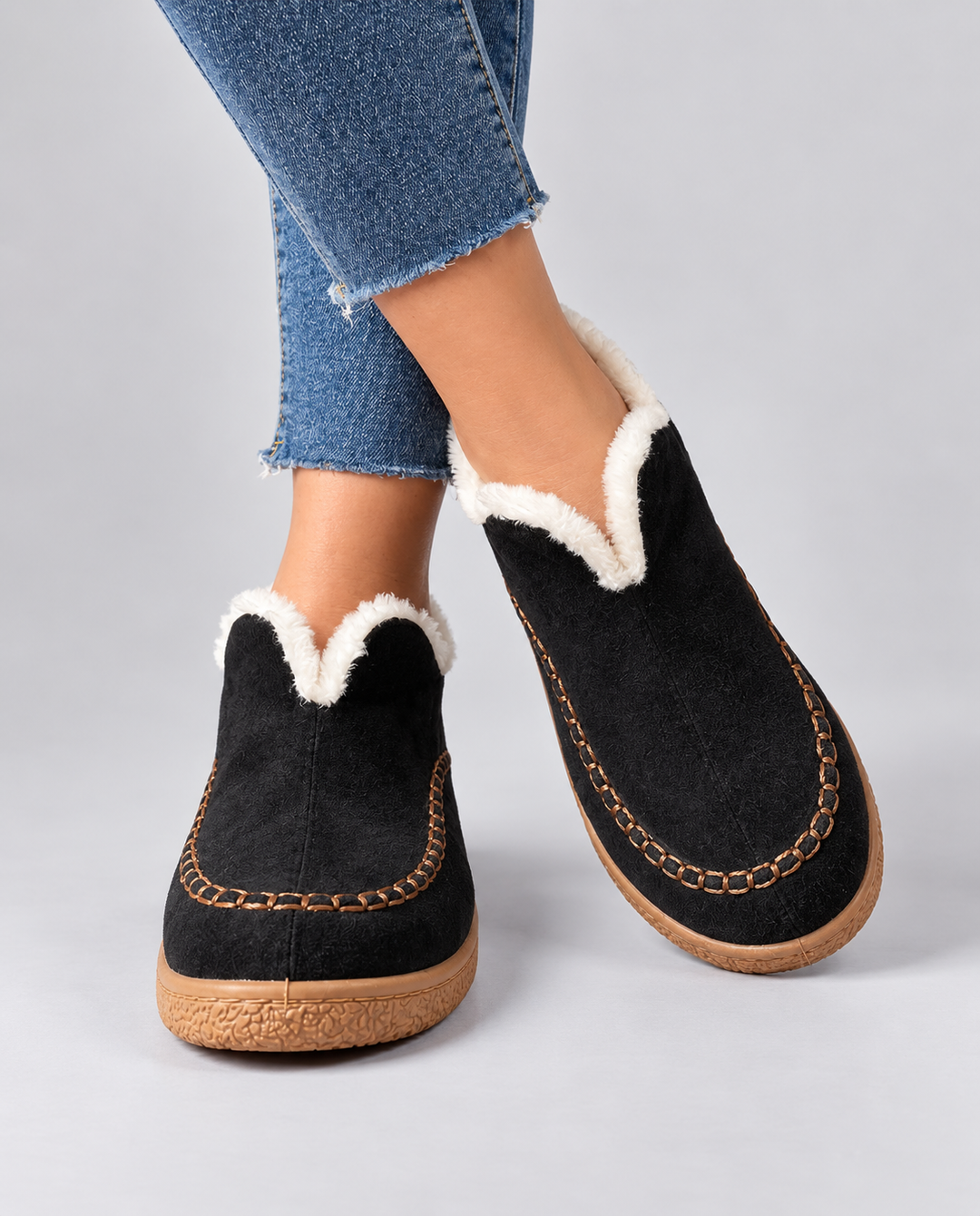 HUGUETTE | WOMEN'S FUR LINED SLIP ON MOCCASIN BOOTS 4