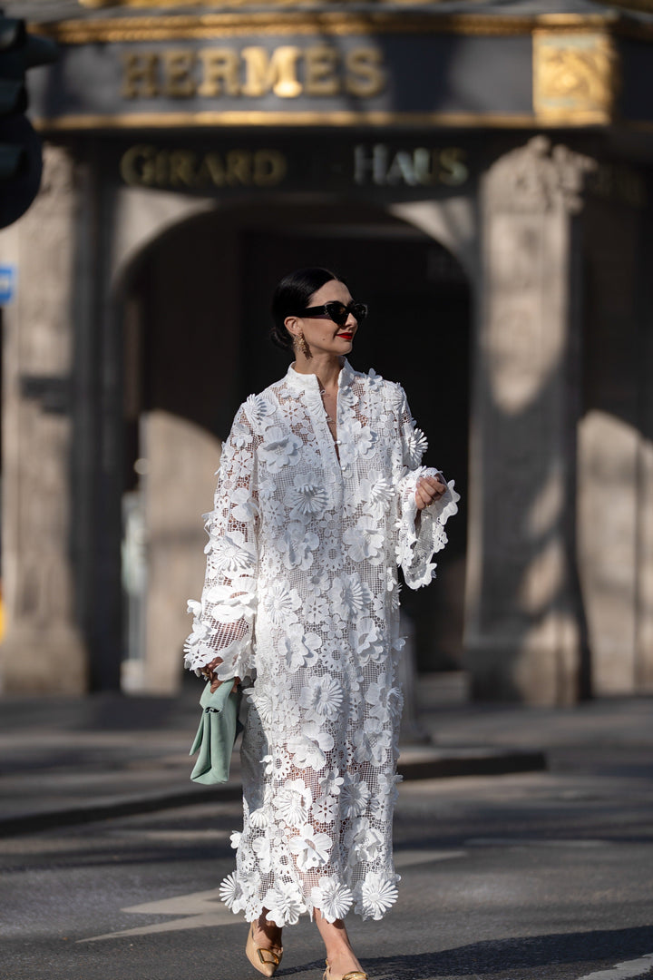 Yelira - Elegant Lace White Dress
