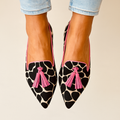 Julia | Women's Cow Print Pointed Tassel Loafers