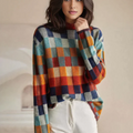 Anna | Women's Wool Plaid Turtleneck Sweater