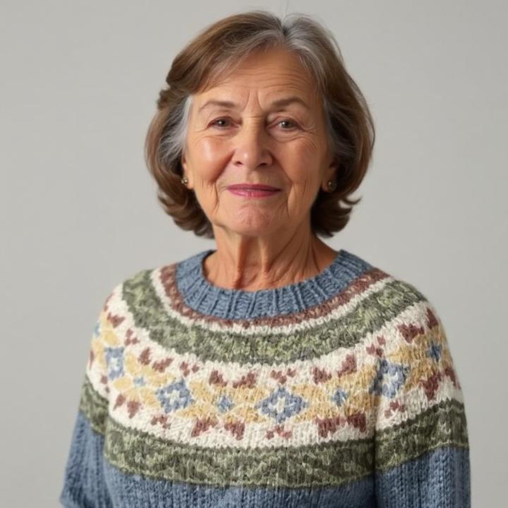 INGRID - NORDIC FLORAL FAIR ISLE KNIT SWEATER 4