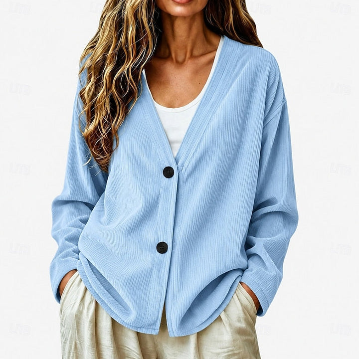 Women's Oversized Button Up Cardigan – Sky Blue