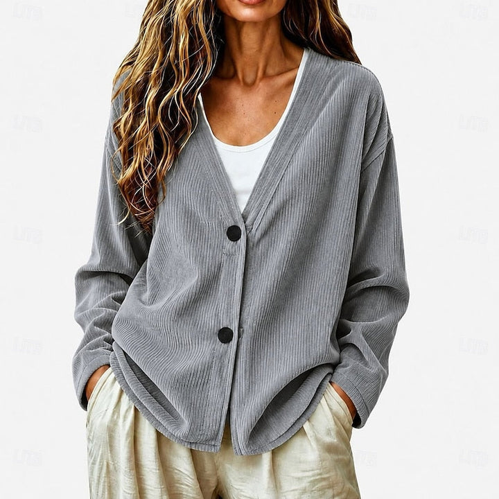Women's Oversized Button Up Cardigan – Gray