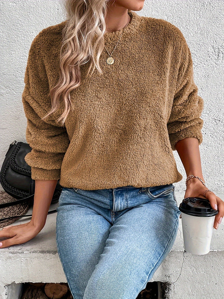 IRENE | WOMEN'S FLEECE PULLOVER SHERPA TEDDY FUZZY WINTER 1