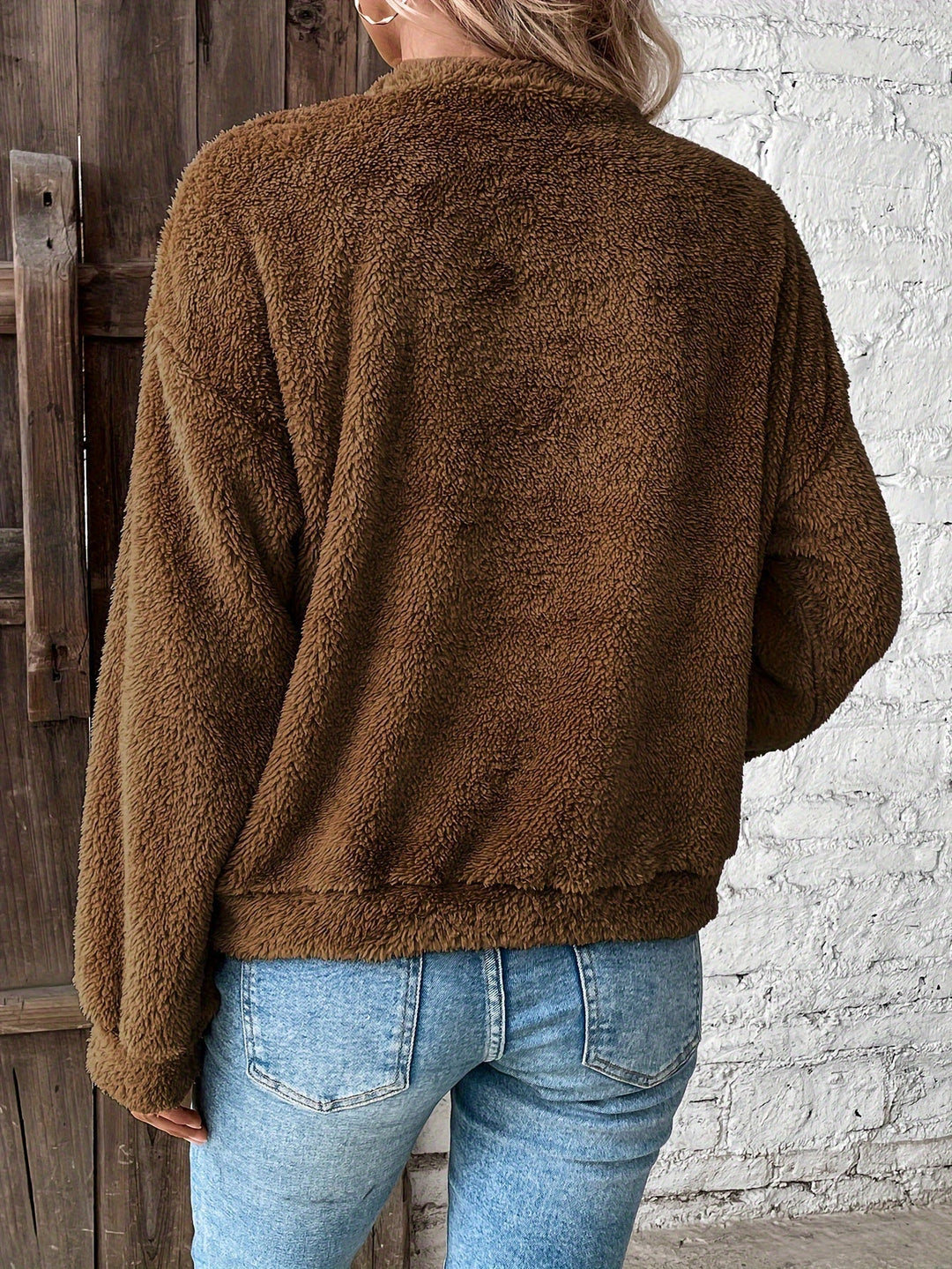 IRENE | WOMEN'S FLEECE PULLOVER SHERPA TEDDY FUZZY WINTER 10