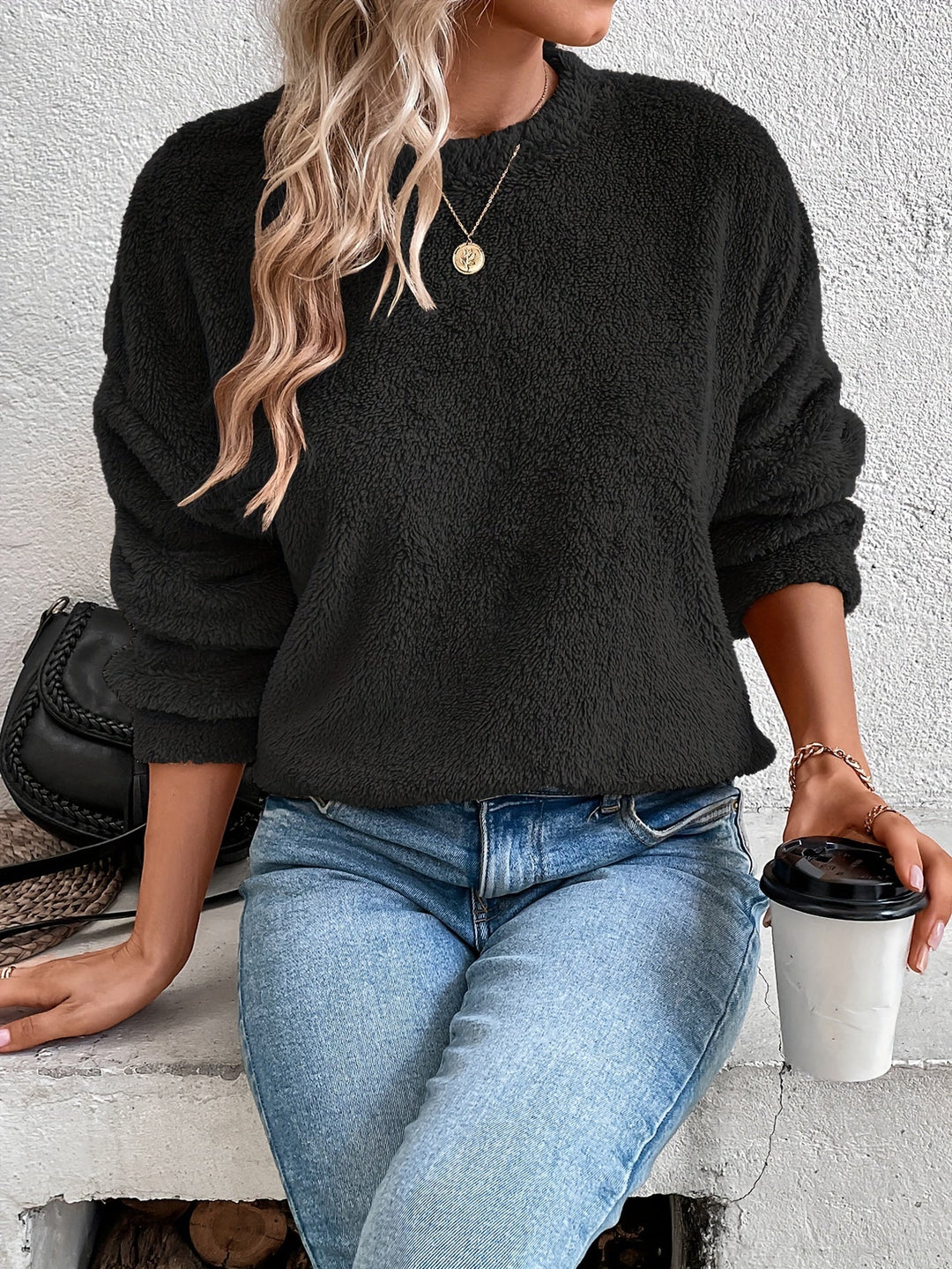 IRENE | WOMEN'S FLEECE PULLOVER SHERPA TEDDY FUZZY WINTER 6