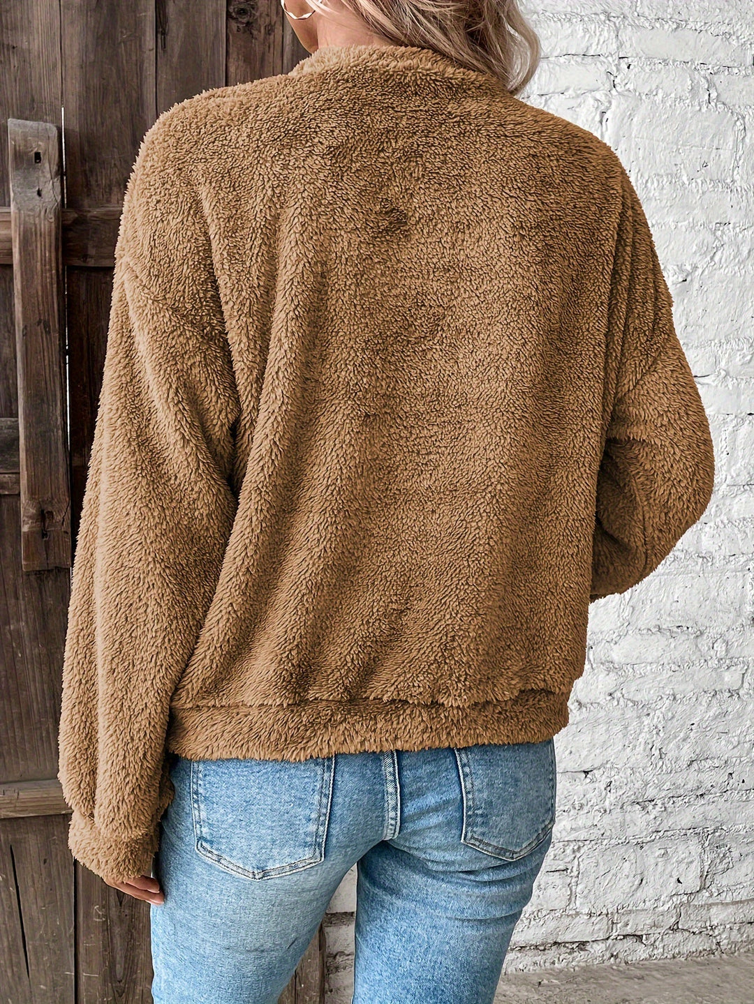 IRENE | WOMEN'S FLEECE PULLOVER SHERPA TEDDY FUZZY WINTER 7