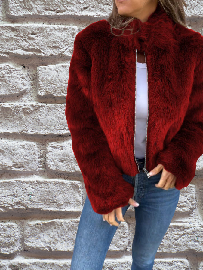 IRENEE | WOMEN'S CROPPED FAUX FUR JACKET FUZZY COAT 4