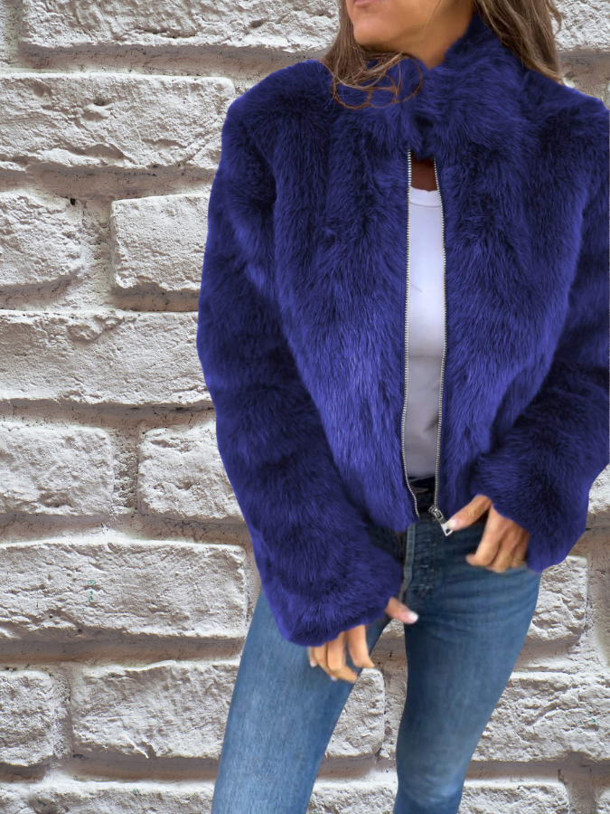 IRENEE | WOMEN'S CROPPED FAUX FUR JACKET FUZZY COAT 5