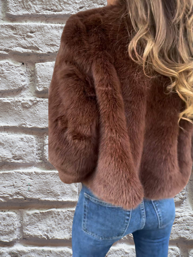 IRENEE | WOMEN'S CROPPED FAUX FUR JACKET FUZZY COAT 7
