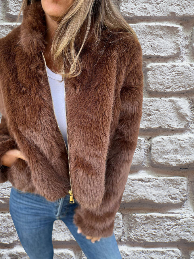 IRENEE | WOMEN'S CROPPED FAUX FUR JACKET FUZZY COAT 8