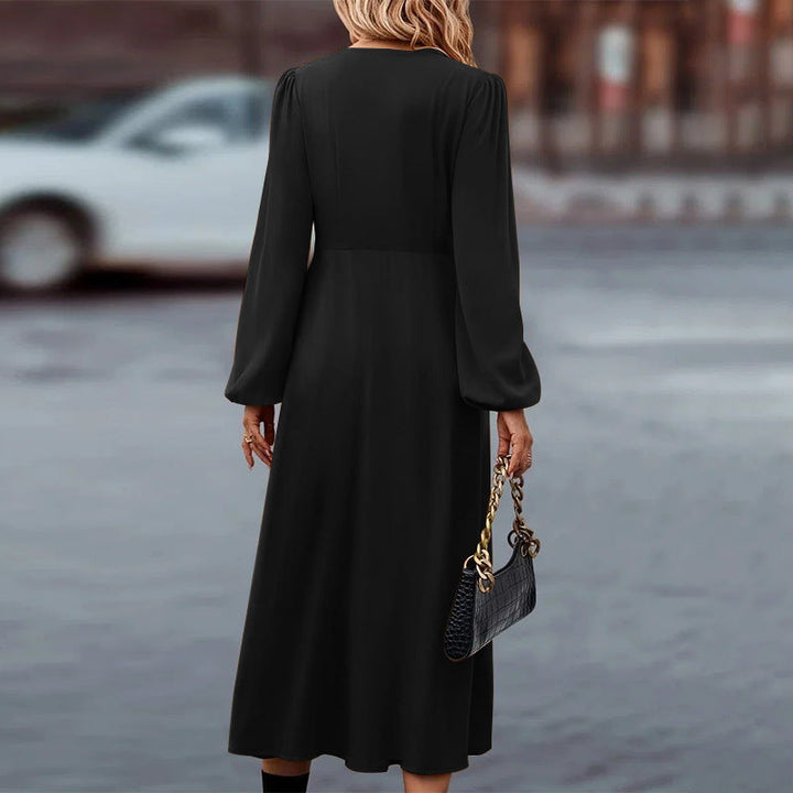 Isadora - Elegant Long Sleeve Fall Midi Dress 10