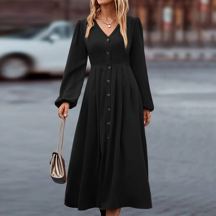 Isadora - Elegant Long Sleeve Fall Midi Dress 3