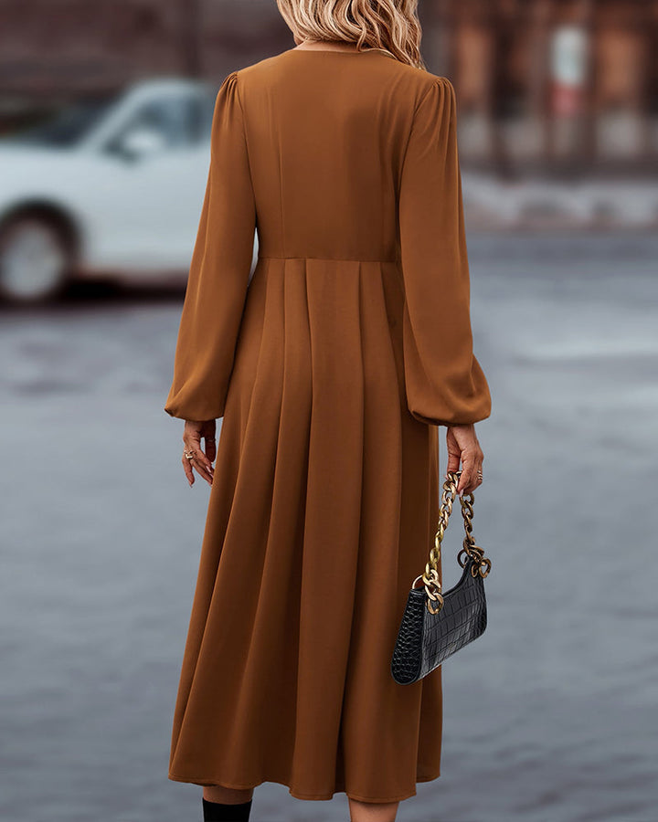 Isadora - Elegant Long Sleeve Fall Midi Dress 6