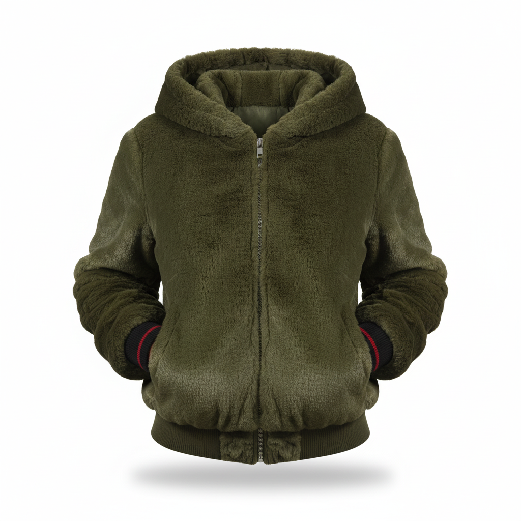 JACINTHE | WOMEN'S HOODED FLEECE JACKET ZIP UP SHERPA FUZZY 5